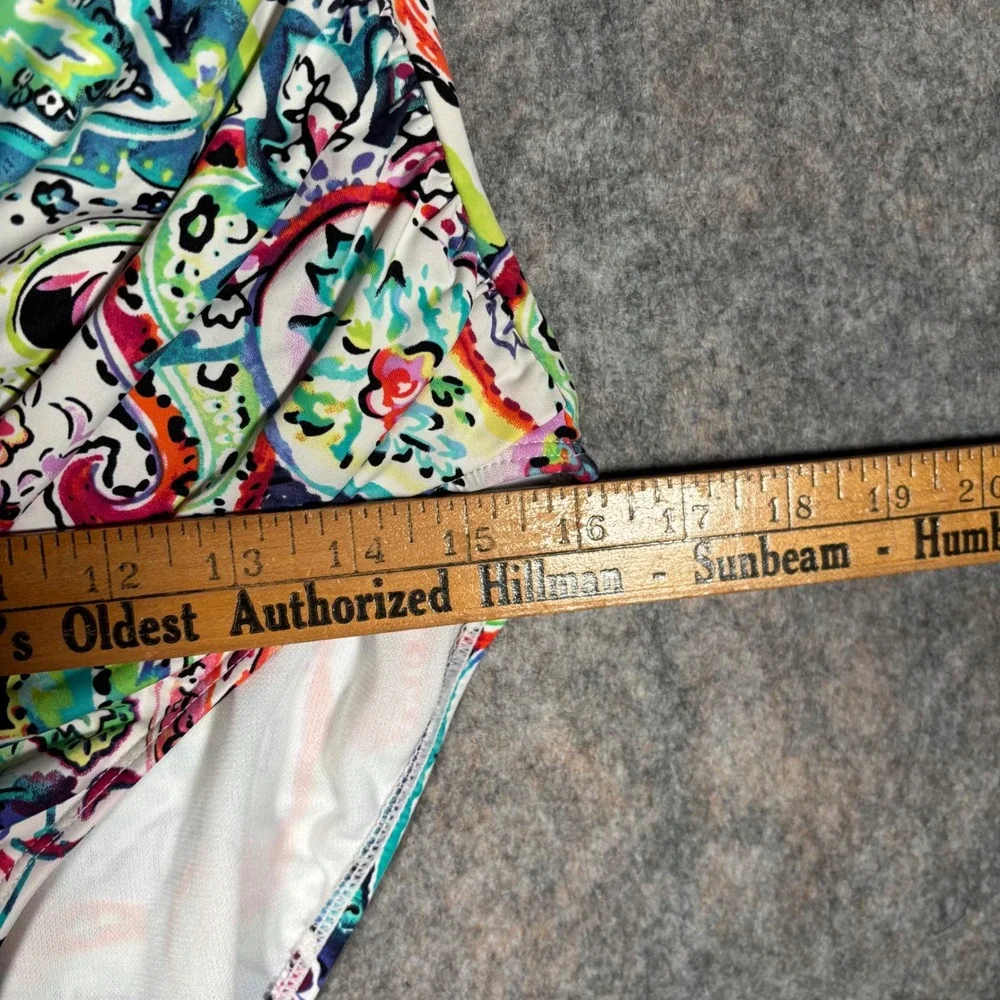 Lauren Ralph‎ Lauren One Piece Swimsuit Womens 12 Multicolor Paisley Halter